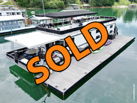 2012 Majestic 16 x 75WB 6 Bedroom 2 Bath Fixer Upper Houseboat For Sale on Norris Lake Tennessee with 12 x 69 Dock with Composite Decking, Shore Power, and a Transferable Mooring Location at Springs Dock Resort is Available for an Additional Purchase