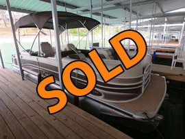 2015 Premier 250 Solaris PTX Tritoon with 250HP Suzuki Outboard Motor For Sale on Norris Lake at Indian River Marina