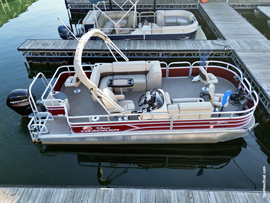 One Owner, Fresh Water, 2019 Suntracker Fishing Barge 20 DLX Pontoon Boat Motor and Trailer For Sale on Norris Lake Tennessee with a Transferable Slip at Sequoyah Marina and Transferable Warranty into 2029!