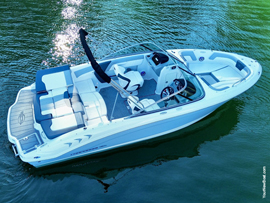 One Owner Fresh Water 2021 Chaparral 21 SSi Sport Boat with 2021 Coyote Tandem Axle Trailer For Sale on Norris Lake Tennessee with Transferable Warranties through April of 2027