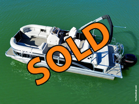 One Owner Fresh Water 2021 Harris Cruiser 230 SL Tritoon Boat with 150HP Mercury 4-Stroke Outboard Motor For Sale on Norris Lake Tennessee with Transferable Warranty