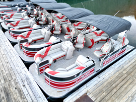 2021 Trifecta 24RF LE-Series 2.75 Tritoon Rental Fleet Boats For Sale on Norris Lake Tennessee each Powered with a 150HP Suzuki 4-Stroke Outboard Motor