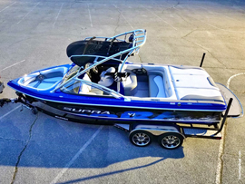 One-Owner, Fresh Water 2008 Supra Launch 22SSV Worlds Edition Wakeboard and Wake Surf Boat  For Sale near Norris Lake Tennessee