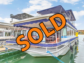 1990 Stardust 16 x 62 Aluminum Hull Houseboat For Sale on Norris Lake TN at Waterside Marina