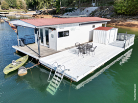 12 x 27.5 Floating Cabin with Approx 328sqft of Living Space For Sale on Norris Lake Tennessee with a Transferable Mooring Location with Shore Power at Sequoyah Marina in Andersonville Tennessee
