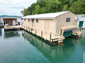15 x 45 Floating Cabin Boat House Approx 610sqft For Sale on Norris Lake Tennessee at Sequoyah Marina
